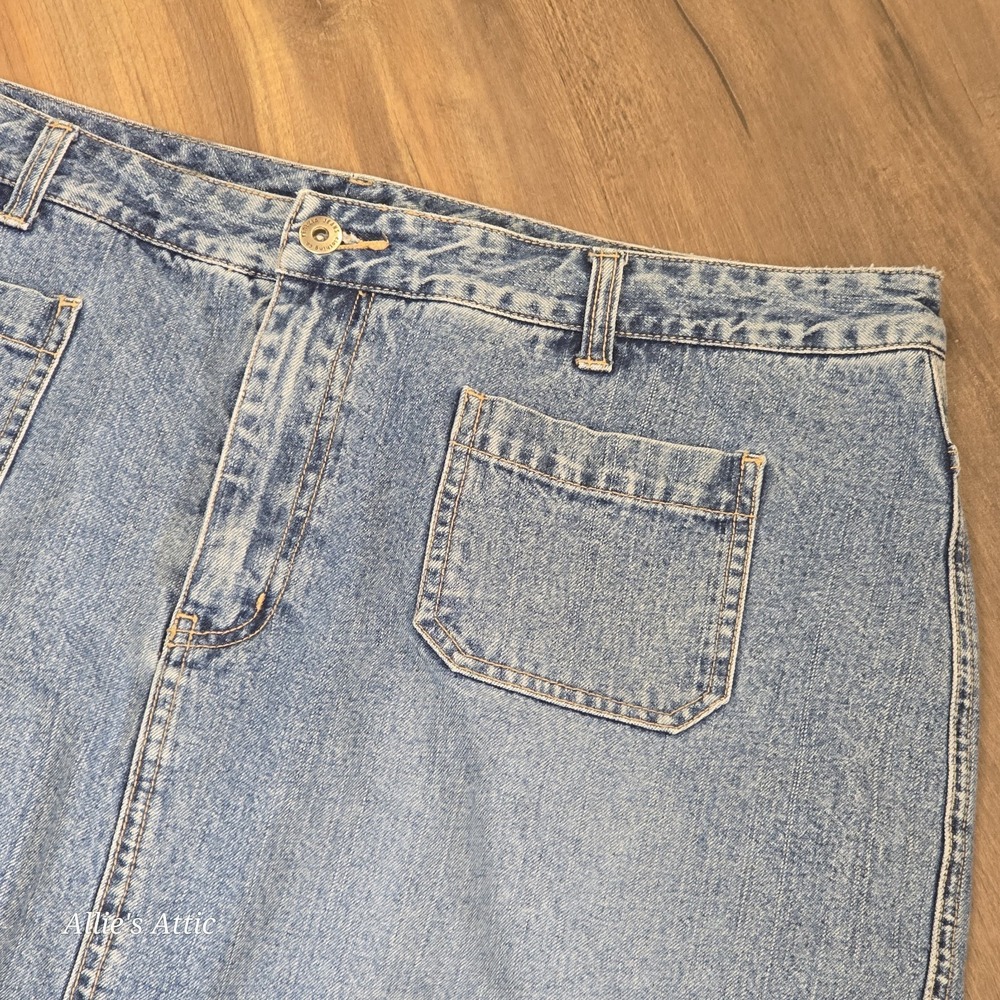Venezia Denim Blue Jean Skort Shorts Womens Casual Skirt Western Pockets 18 - Picture 2 of 8